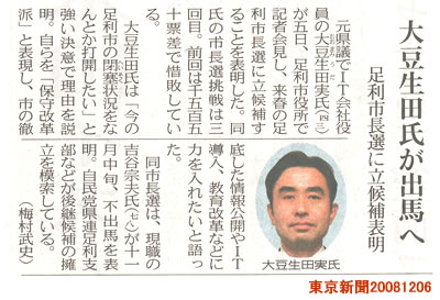 東京新聞20081206