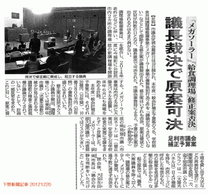 下野新聞記事 20121220 下野新聞記事 20121220
